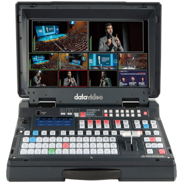 DATAVIDEO HS-4000 8-input 4K mobile studio switcher with built-in 17.3-inch LCD monitor and control panel. – image 2