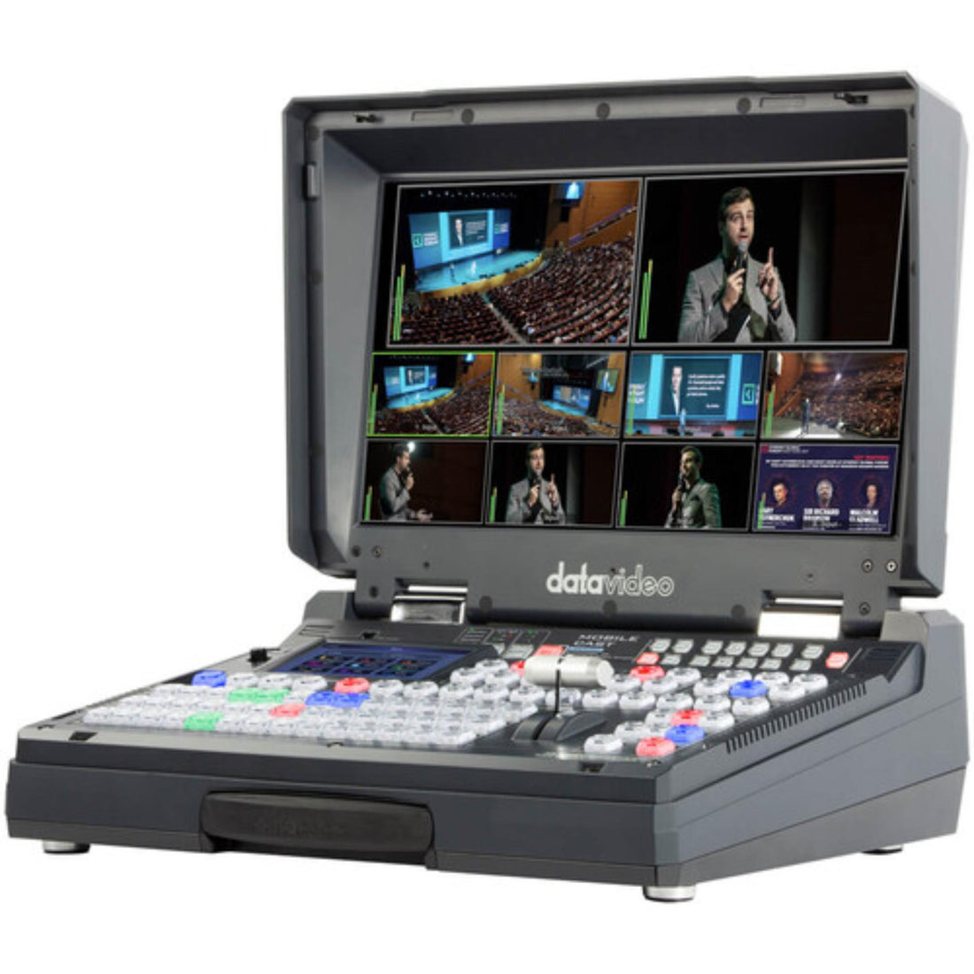 Datavideo HS-4000 8-input 4K mobile studio switcher with built-in 17.3-inch LCD monitor, professional production equipment. – image 1