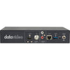 Rear view of Datavideo NVD-40 4K IP video decoder, a professional video processor with multiple input and output ports.