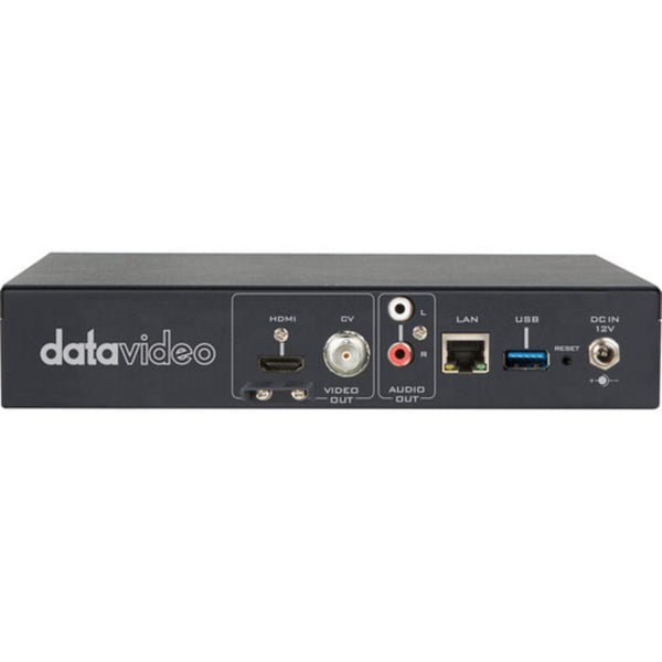 Rear view of Datavideo NVD-40 4K IP video decoder, a professional video processor with multiple input and output ports. – image 2
