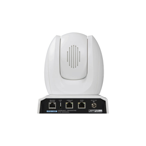 Rear view of Datavideo PTC-145TW 20x HDBaseT PTZ camera in white with 3G-SDI, HDMI, and tracking features. – image 2