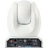 Rear view of Datavideo PTC-280NDI 4K PTZ camera in white, showing HDMI, 3G-SDI, and NDI connectivity ports.