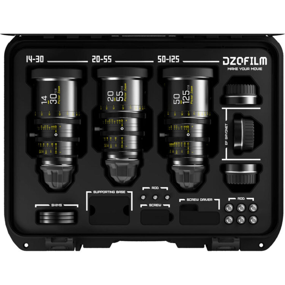 DZOFilm Pictor T2.8 Super35 Zoom 3-Lens Bundle (PL & EF Mount, Black) – image 1