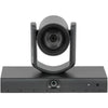 Datavideo VTC-100 dual-lens AI voice-tracking PTZ camera with 12x optical zoom, front view showing lens and control panel.