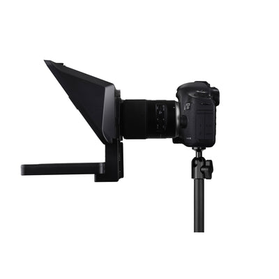 Elgato Prompter teleprompter with adjustable height and clear screen for easy reading during presentations or video shoots.