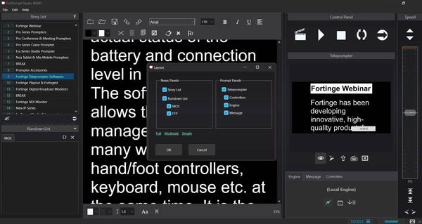 Fortinge SW-03 ForPrompt Studio News-DL Teleprompter Software (Download) – image 2