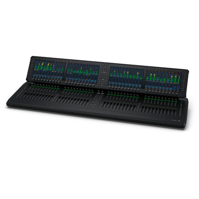 Blackmagic Design Fairlight Live Audio Panel 40 professional audio mixer with numerous control knobs and faders for live sound mixing.