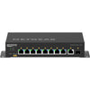 Front view of Netgear AV Line M4250 GSM4210PD 8-port Gigabit PoE+ managed AV switch with SFP ports and 110W power capacity.