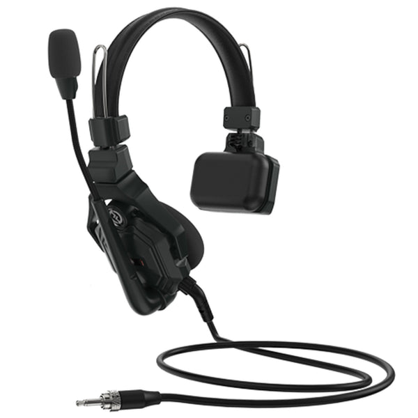 Hollyland SOLIDCOM C1 wired 3.5mm single-ear headset for HUB with microphone and adjustable headband, in black. – image 1