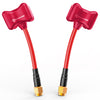 Red Hollyland Triumph Antenna showing its compact design and branding, designed for enhanced signal reception and transmission.