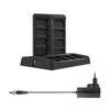 Hollyland Solidcom C1 Pro 8-slot battery charging case with multiple compartments for rechargeable batteries and charging ports.