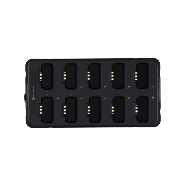 Hollyland Solidcom BPK01 battery charging base for production equipment, with multiple charging ports and power connections. – image 1