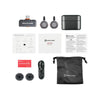 Hollyland LARK M2S Duo wireless microphone system in space gray with USB-C receiver and transmitter, product view.