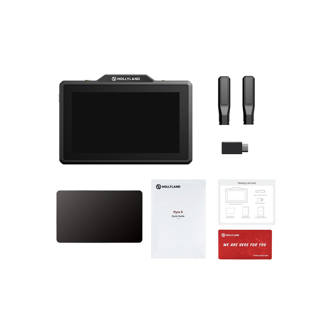 Hollyland Pyro 5 wireless transceiving monitor with multiple connection ports and compact design for professional production use. – image 1