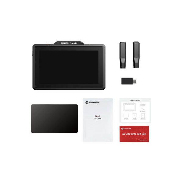 Hollyland Pyro 5 wireless transceiving monitor with multiple connection ports and compact design for professional production use. – image 1