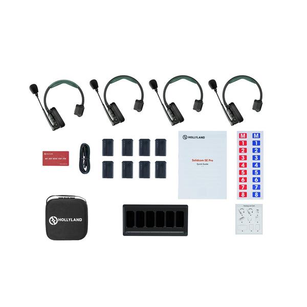 Hollyland Solidcom SE Pro 4S noise-canceling 4-person headset intercom system for production communication, full view of device – image 2