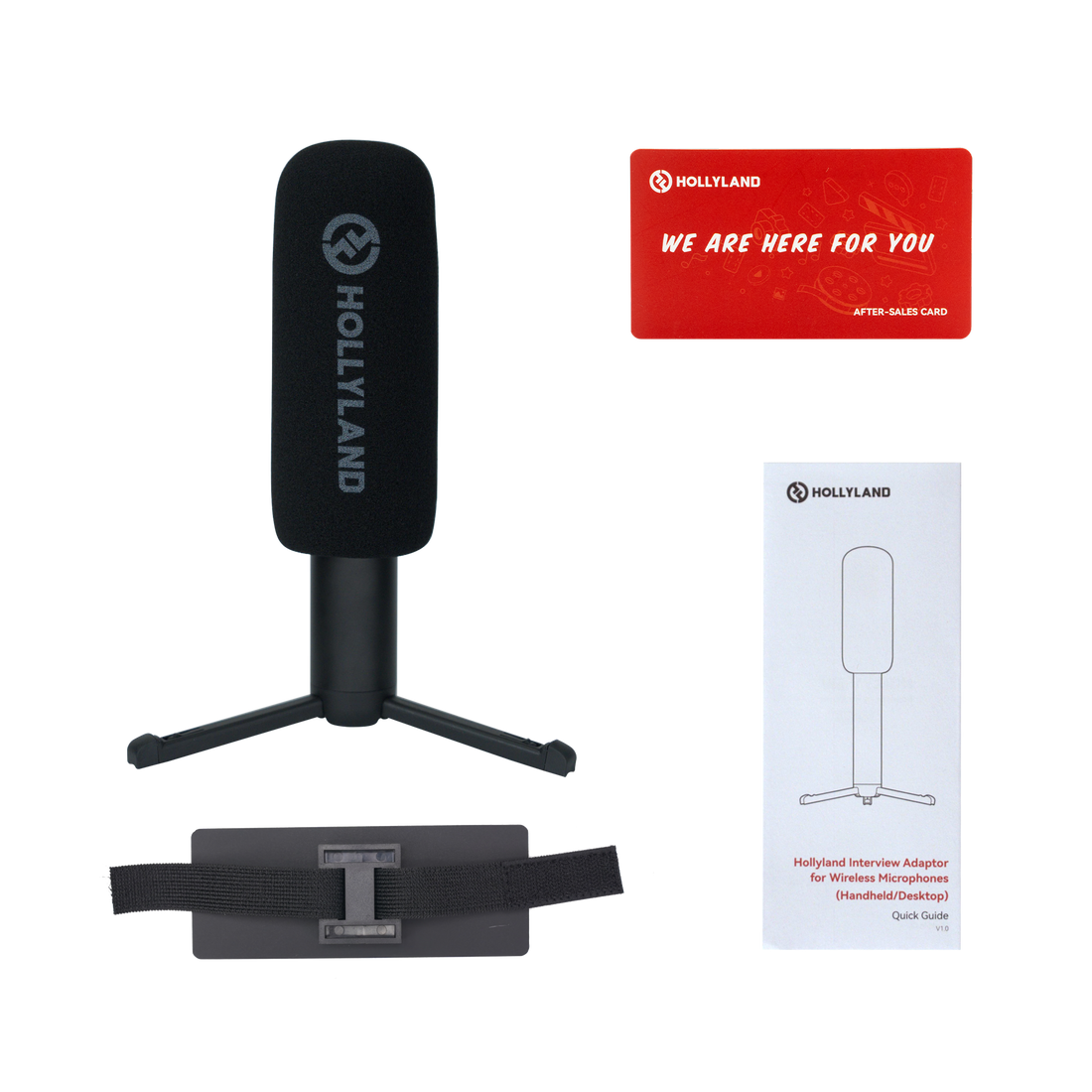 Hollyland interview adaptor for wireless microphones, handheld and desktop setup, professional production equipment. – image 2