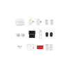 Hollyland LARK A1 Combo wireless microphone set with ivory white receiver and charging case, featuring USB-C and Lightning connectors.