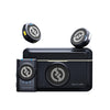 Hollyland LARK M2 wireless lavalier microphones in duo Shine Charcoal color for professional audio recording and production equipment.