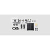 Hollyland LARK M2 wireless lavalier microphone combo in ivory white, showing the compact microphone and receiver set for production use.