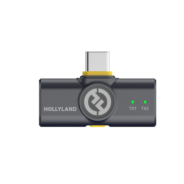 Hollyland LARK M2 Wireless Lavalier Microphone Combo with USB-C plug in Shine Charcoal for professional audio recording. – image 7