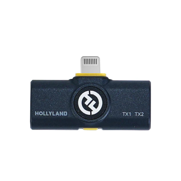 Hollyland LARK M2 Lightning receiver in shine charcoal, compact microphone accessory with sleek design for wireless audio. – image 1