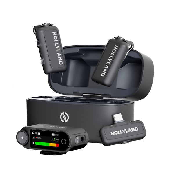 Hollyland LARK MAX 2 Combo wireless microphone system with Camera RX and USB-C RX in space gray for professional production. – image 1