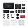 Hollyland LARK MAX 2 wireless microphone combo in space gray with camera RX and USB-C RX for professional production equipment.