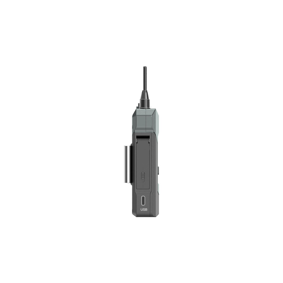 Hollyland Solidcom M1 Pro BPK02 beltpack for production equipment, showing left side view with controls and connectors. – image 3