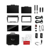 Hollyland Pyro wireless transceiver monitor kit with 5.5-inch and 7-inch screens, featuring production equipment setup and controls.