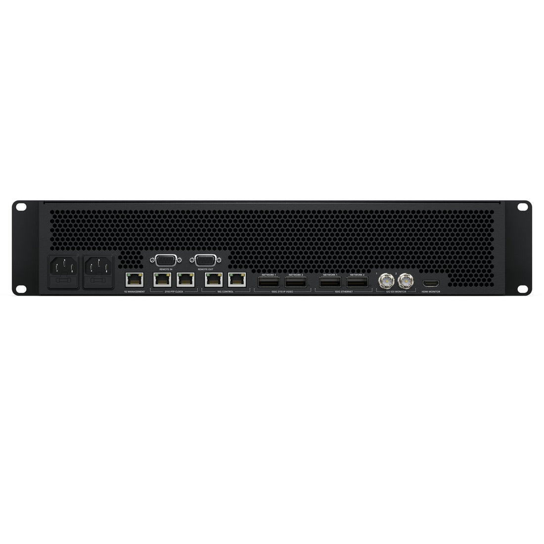 Blackmagic Design HyperDeck ISO Recorder 100G rear view showing connection ports and controls for professional video recording. – image 3