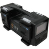 IDX System Technology BL-4SX B-Mount battery charger for 4-channel simultaneous charging, shown from front left view.