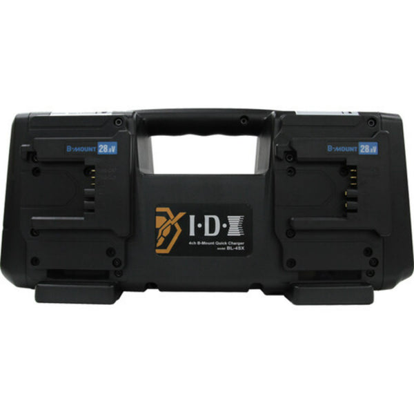 IDX System Technology BL-4SX B-Mount battery charger for 4-channel simultaneous quick charging, with front view display and multiple charging ports. – image 2