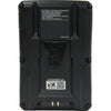 Back view of IDX System Technology CUE-J150 V-Mount Battery showing V-mount connector and battery details, 143Wh capacity.