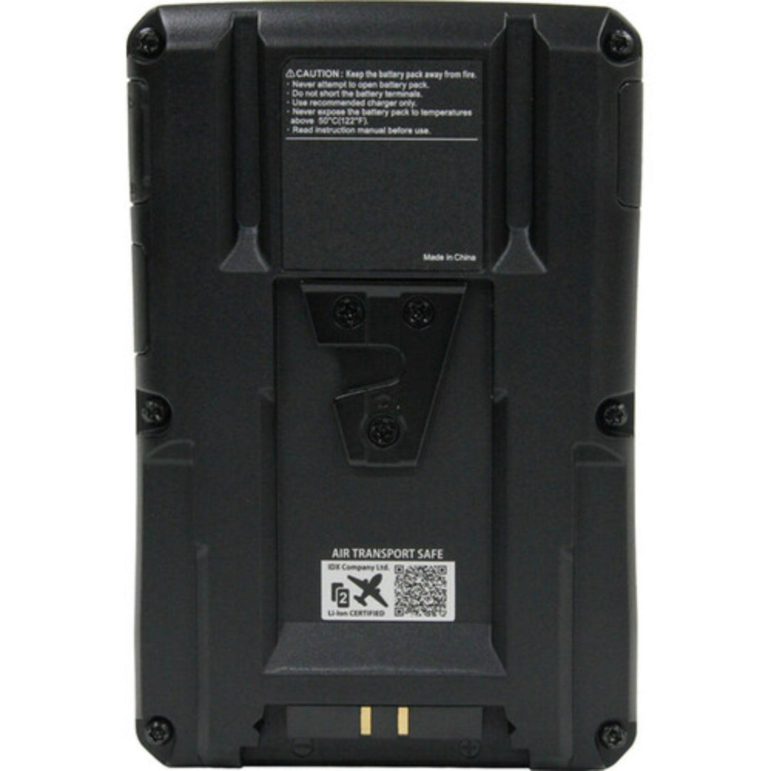 Back view of IDX System Technology CUE-J150 V-Mount Battery showing V-mount connector and battery details, 143Wh capacity. – image 6