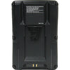 Back view of IDX System Technology CUE-J198 V-Mount Battery with 190Wh capacity, showing V-mount connector and battery details.