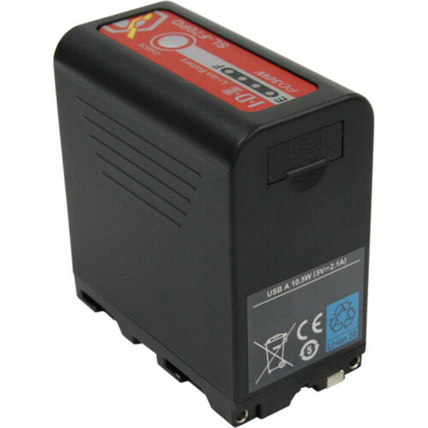 IDX System Technology SL-F70PD Sony L-Series battery with USB-C PD and X-Tap, rear left view showing USB-A cover and detailed design. – image 3