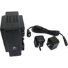IDX System Technology ZC-X2G dual-channel Li-Ion battery charger with gold mount and power cables for professional camera batteries.