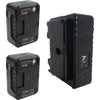 IDX System Technology ZC-X2G dual-channel Li-ion battery charger with two ZEN-C98G batteries, full kit view.