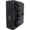 IDX System Technology ZC-X2G dual-channel Li-Ion battery charger with gold mount interface, showing charging ports and display.