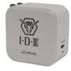 IDX System Technology UC-PD1SU 60W USB-C PD charger shown from front right angle, compact design with USB-C port visible.