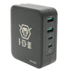 IDX System Technology UC-PD2 two-channel USB power delivery charger shown from the front left view, featuring dual USB-C ports.