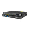 Angled front view of Kiloview AVX24-4 Media HUB IP converter with multiple input and output ports and hardware controls.