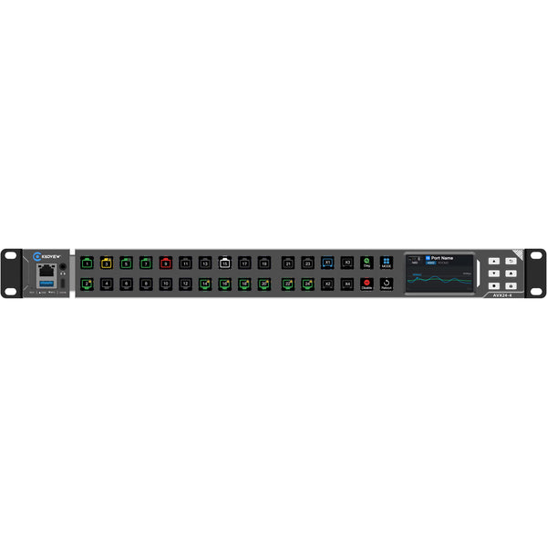 Kiloview AVX24-4 Media HUB IP converter with front panel, multiple ports, and control buttons for professional video and audio signals. – image 3