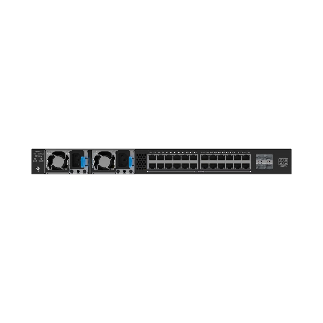 Close-up of the rear panel of the Kiloview AVX24-4 Media HUB IP converter showcasing input and output ports. – image 5