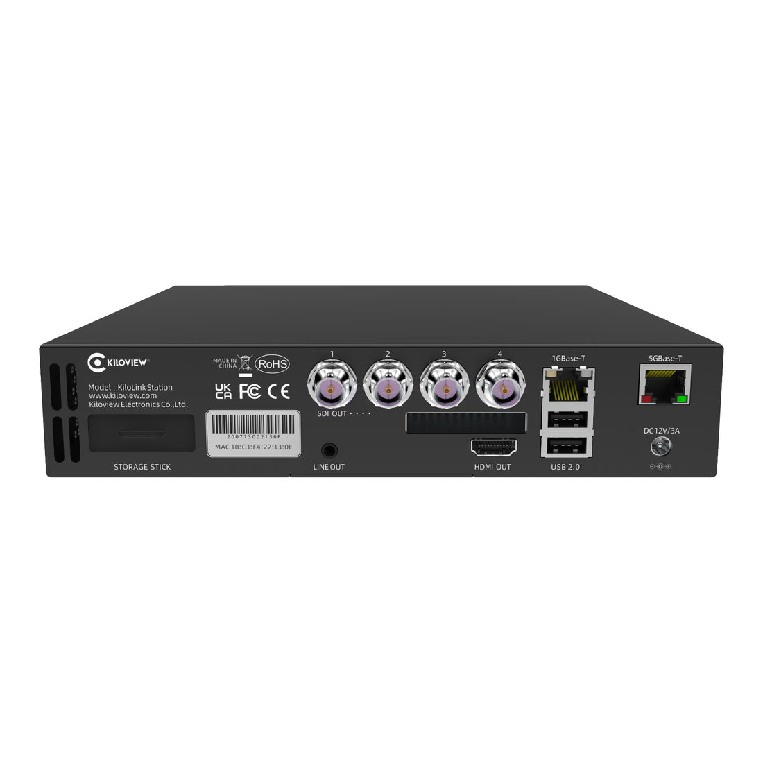 Rear view of Kiloview Kilolink Station PRO bonding receiver showcasing device management interface and connection ports. – image 5