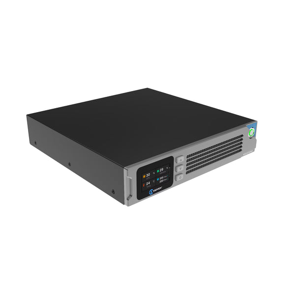Kiloview Kilolink Station bonding receiver and device management platform seen from front right angle, with display and connection ports. – image 1