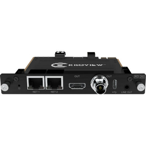 Kiloview RD-260 HD multi-functional decoding card with sleek design and ports for various connections.