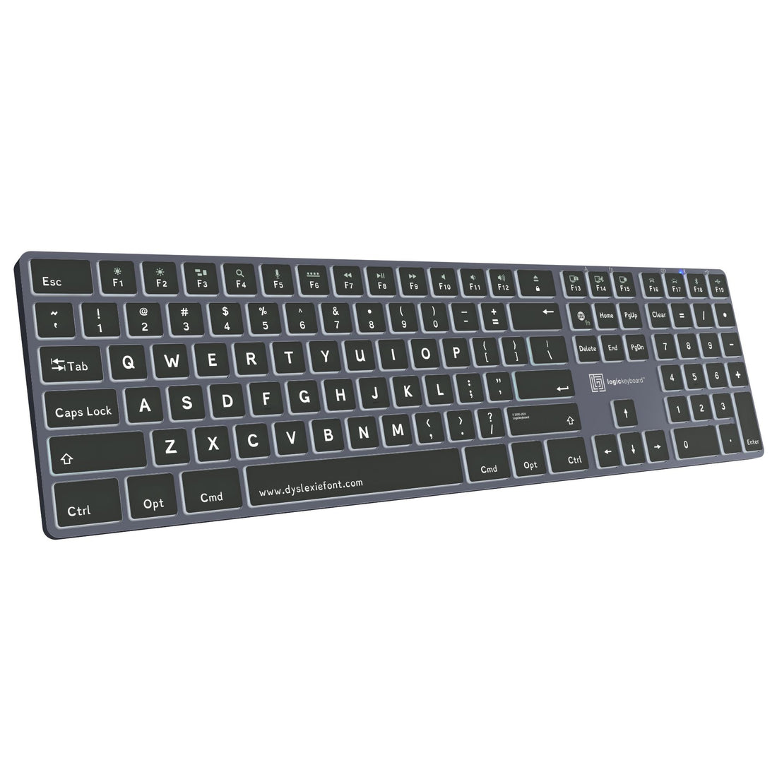 LogicKeyboard Dyslexie TITAN MAC US keyboard with textured keys designed for improved readability and accessibility. – image 2