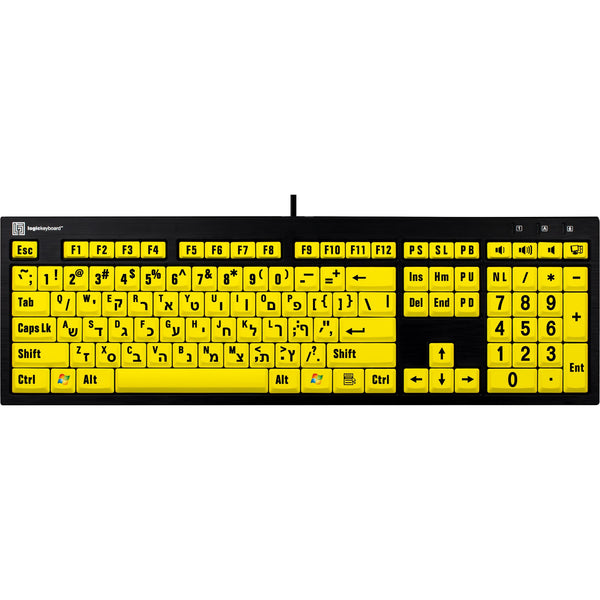 LogicKeyboard XLPrint NERO PC Black on Yellow US-IS – image 1